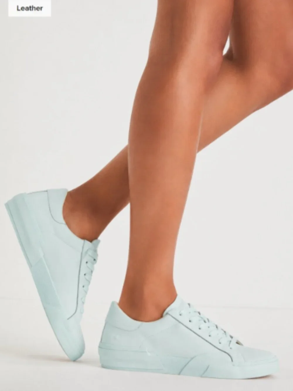new DOLCE VITA Zina 360 Leather Sneakers Seafoam blue color 462tn